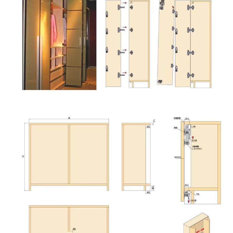 Wardrobe Cupboard Folding Door Hanging Wheel Furniture Sliding Door Pulley Furniture Hardware Accessories