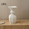 Stylish Planter for Flowers Vintage Hydroponic Flower Vase, 3D Printed Vertical Ridged Curvy Minimalist Modern Vase Balcony Sculptural Tabletop Decor