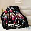 3D Christmas Nutcracker Soft Flannel Blanket for Bed Bedroom Sofa Picnic, Warm Throw Blanket for Cover Outdoor Leisure Nap Gift