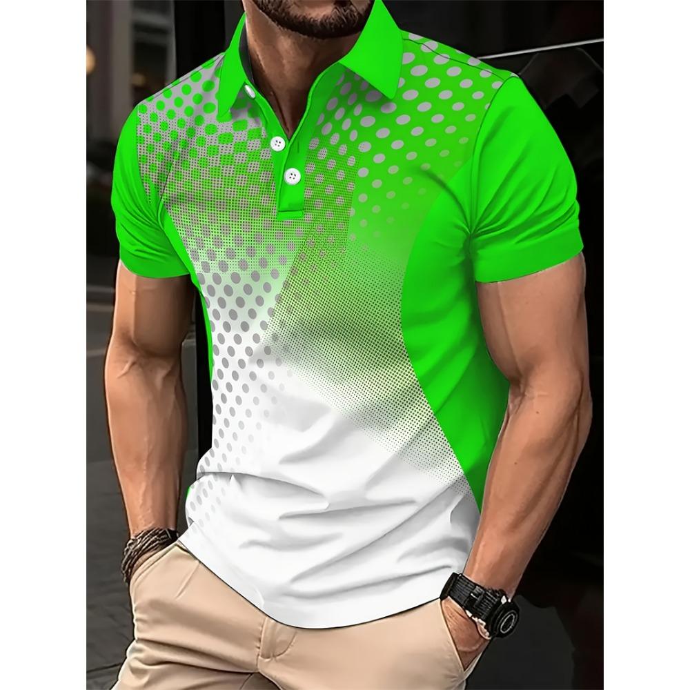 Fashion Polka Dot Pattern Men's Polo Shirt