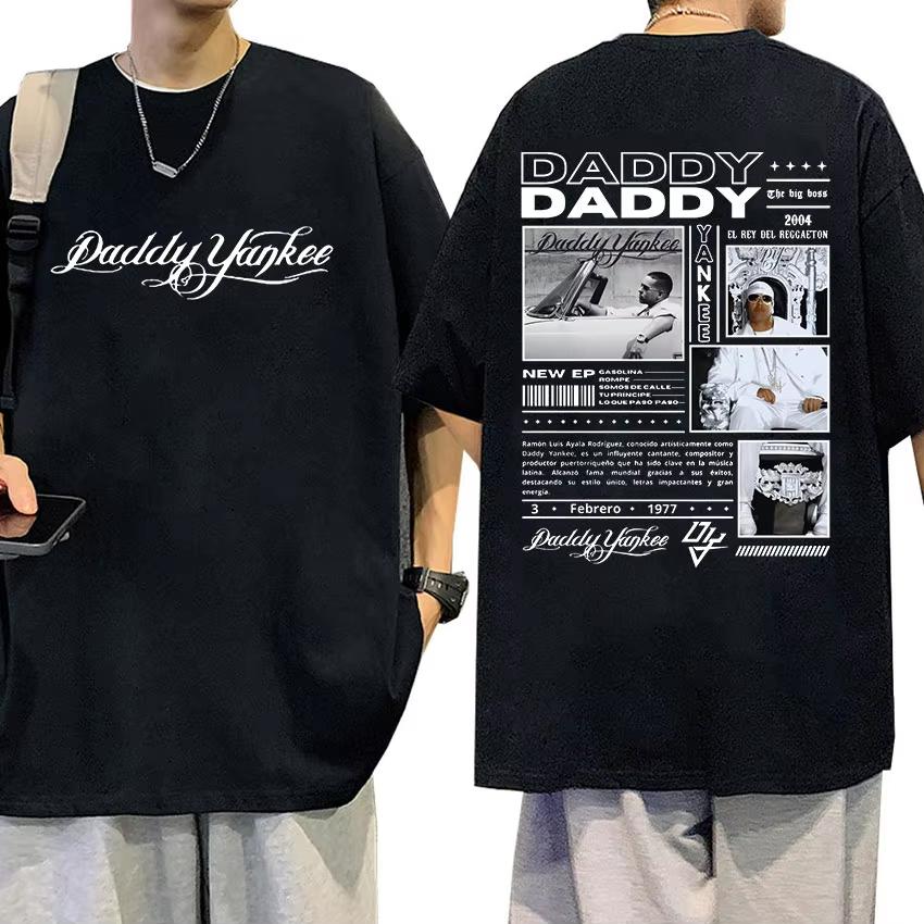 

25/26 Лето Рэпер Daddy Yankee Тур 2024 Графические Футболки Мужские Ретро Высокое Качество Оверсайз 100% Чистый Хлопок Печатная Футболка S
