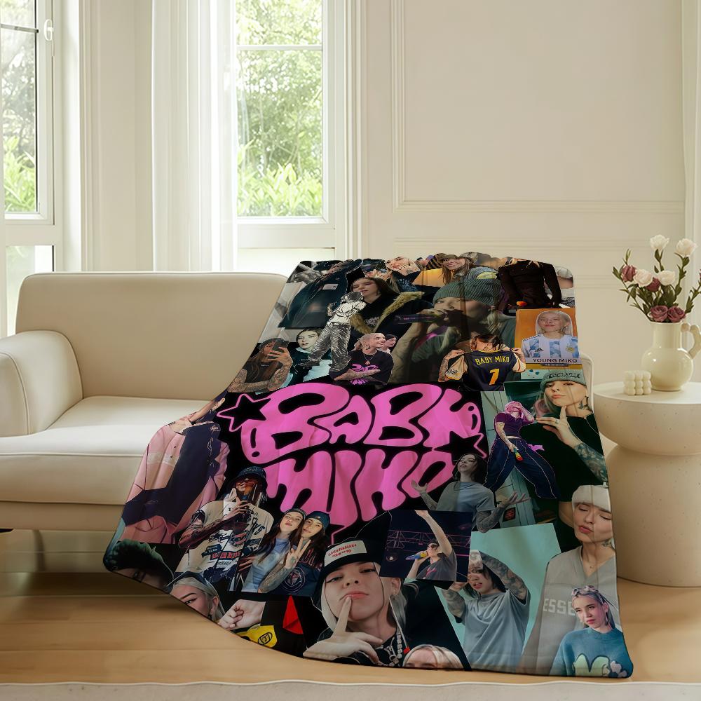 

Puerto Rican rapper Young Miko Blanket For Sofa Office Bed Plane Travel Sleep Read Relax Camping Soft And Warm 75x90cm