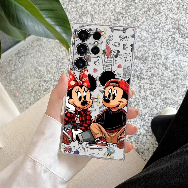 Mickey Minnie Brand Transparent Case For Samsung Galaxy S26 S25 Ultra S24 S22 S26 Plus S20 S23 S21 S25 FE 5G Clear Silicon Cover