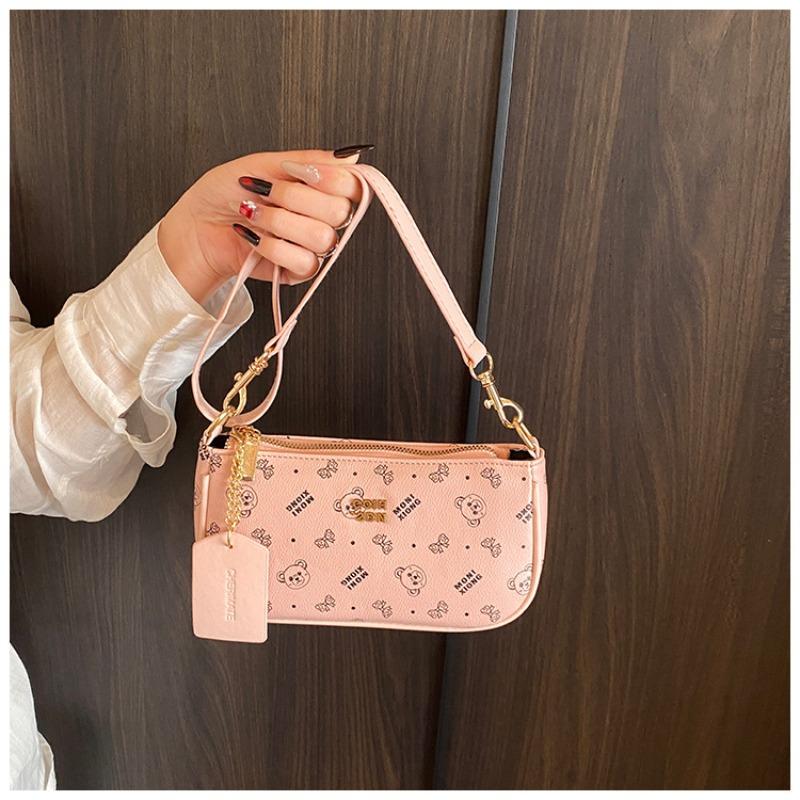 New original cartoon bear leather zipper convenient shoulder bag travel three-dimensional handbag