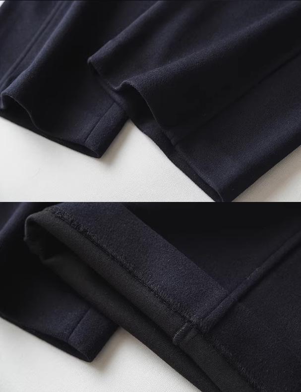 Women's High-Waist Wool Tweed Trousers - Versatile, Thick, Anti-Wrinkle, Drape, Straight Fit for Autumn/Winter