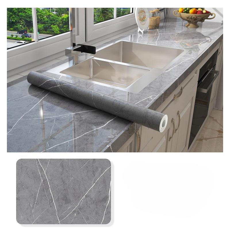 60 cm * 1 M/3 M/5 M/Adesivo da cucina Impermeabile, A prova di olio, Ignifugo, Carta da parati in marmo addensato, A prova di umidità da parete, Adesivo da parete autoadesivo