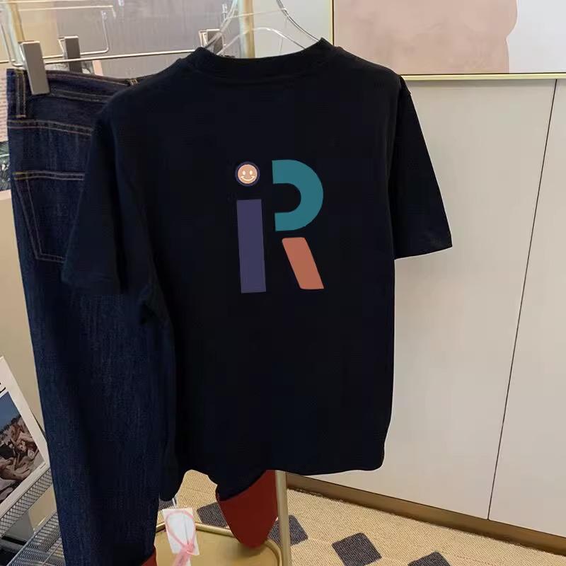 

Женская футболка в европейском стиле, белая, хлопковая, с принтом букв, круглый вырез, коллекция лето 2025, свободный крой, короткие рукава XL