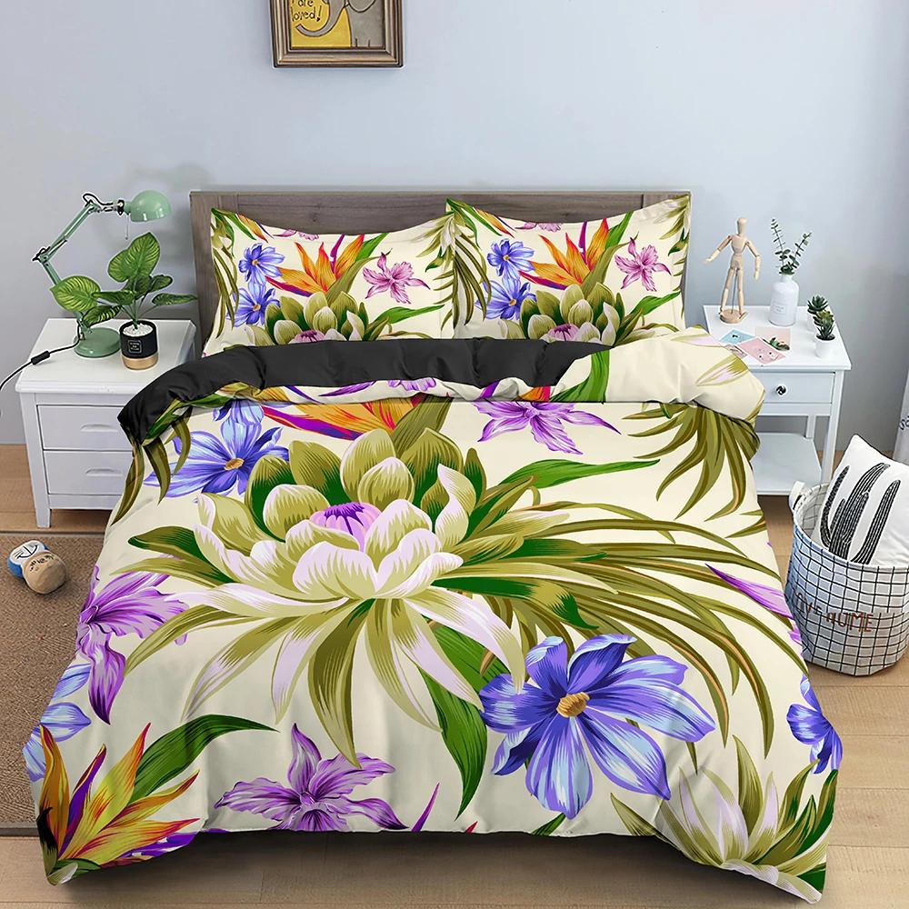 Green Forest Duvet Cover Fairy Cartoon Trees Elk For Adults Plant Animals Polyester For Children Girls Fairy Bedroom Decorations