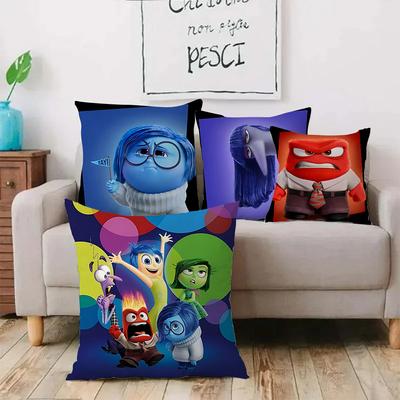 Inside Out 2 Pillow Covers Cartoon Sofa Decorative Home Double-Sided Printing Short Plush Cute Cushion Cover