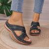 Plus Size Women's Shoes 24 Summer New Cross Strap Solid Color Beach Slippers
