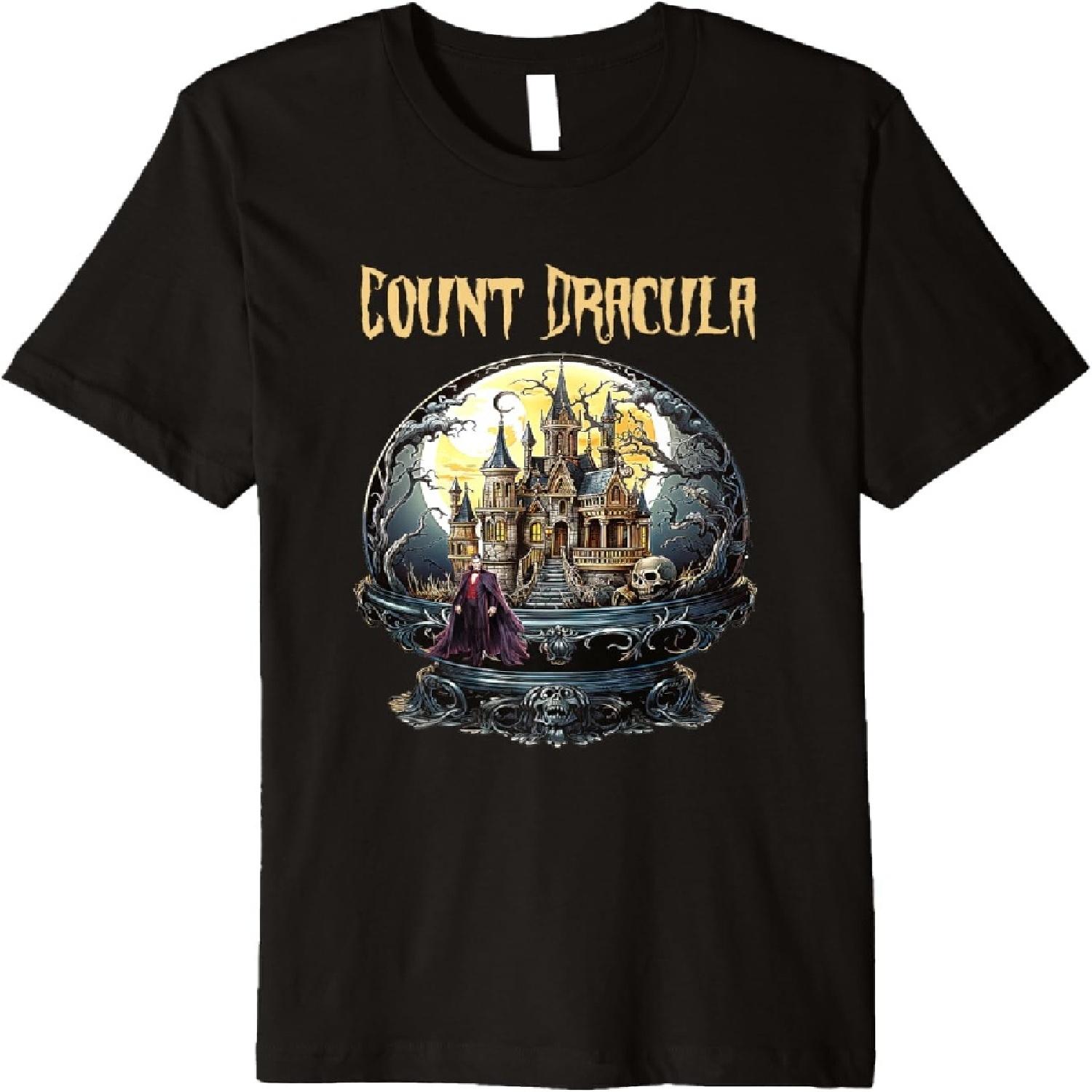 Halloween Count Dracula Castle Glass Ball Premium T-Shirt S
