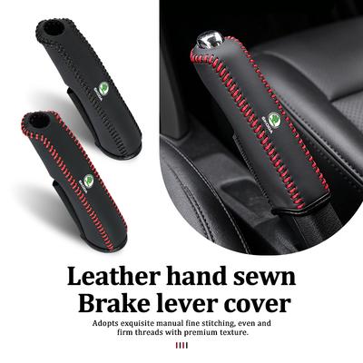 Für Auto Leder Handbremsabdeckung Schutzhülle Handbremsenschutz Zubehör Rapid Octavia Ableitung Enyaq-iV