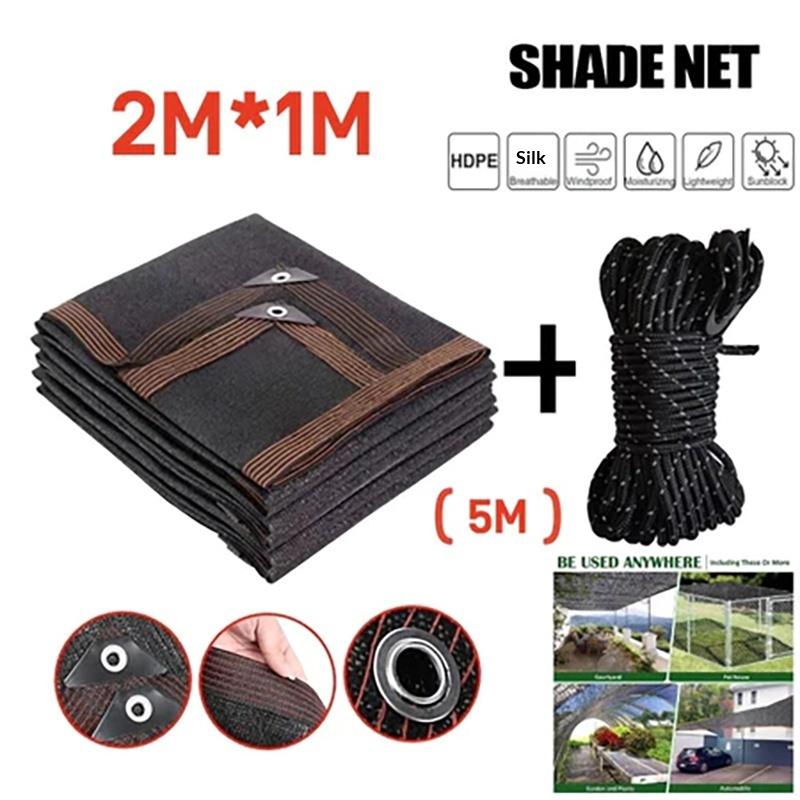 Black Shade Cloth Sunblock Mesh Cover Taped Edge With Grommets Sun Net For Pergola Plants Greenhouse Gardens Patio Canopy