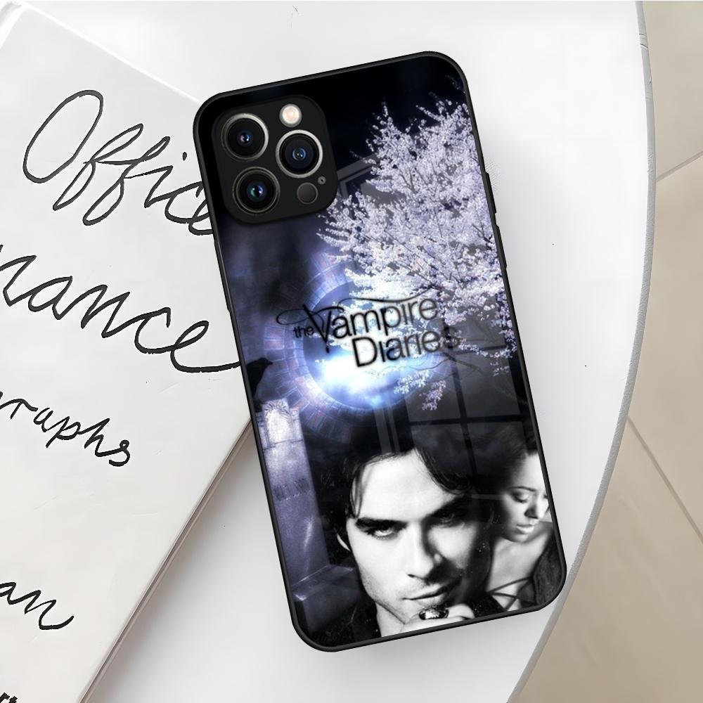 The Vampire Diaries Handyhülle für iPhone 16 15 14 12 11 13 Pro Max Mini X Xr Xs Se 8 Plus Glas
