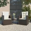 Vidaxl 3-Cz. Garden Lounge Set, Cushions, Black PE Rattan