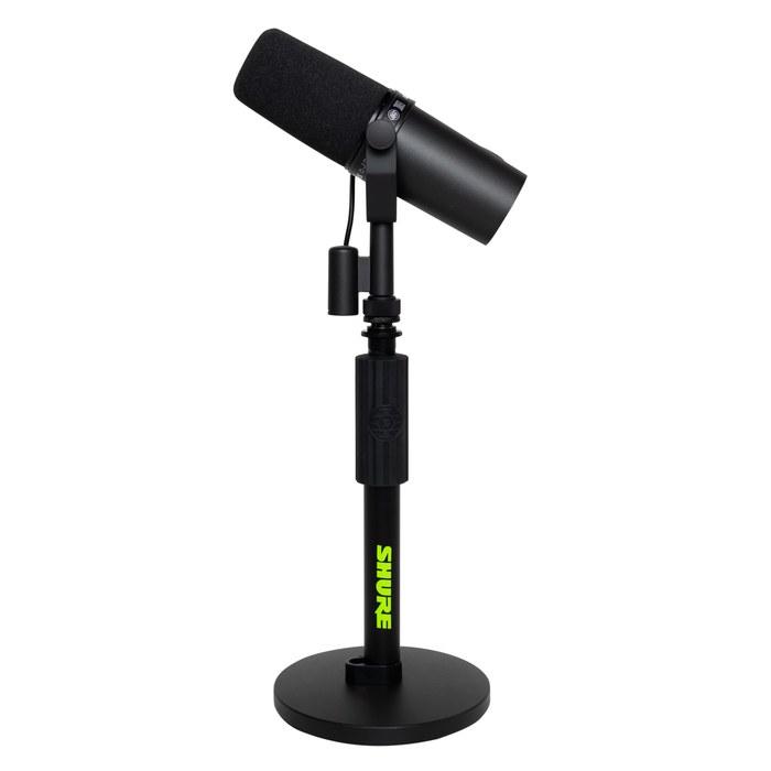 Shure by Gator Microphone Stand – Desktop Straight Type with Vibration-Absorbing Round Base SH-DESKTOP1 – Black