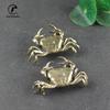 60G Brass Crab Small Statue Ornament Copper Handmade Antique Animal Miniature Figurine Office Desk Decoration Home Decor Craft