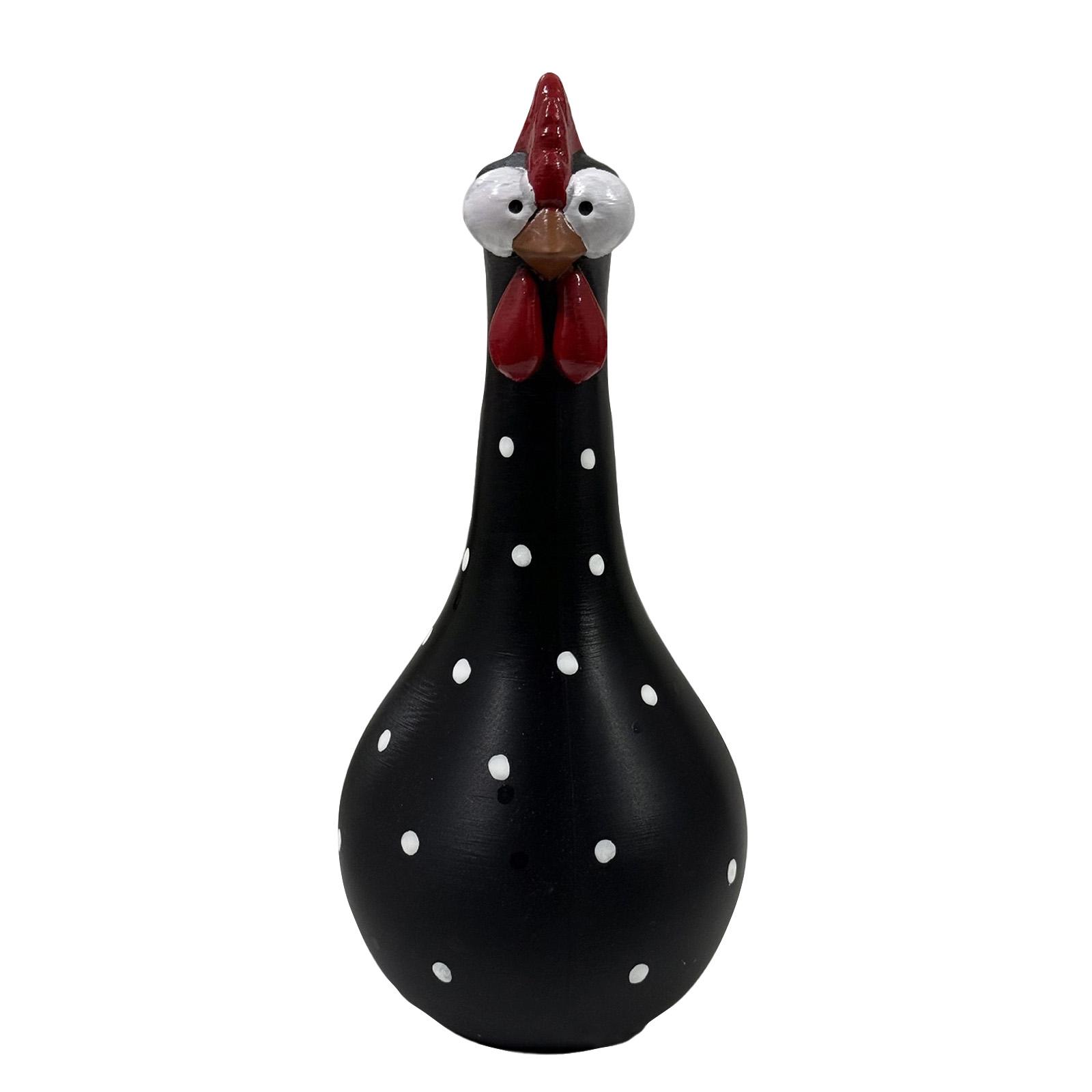 

Resin Long Neck Chicken Figurine Decorative Vase with Polka Dot Pattern for Home Tabletop Ornament and Display Accent чёрный