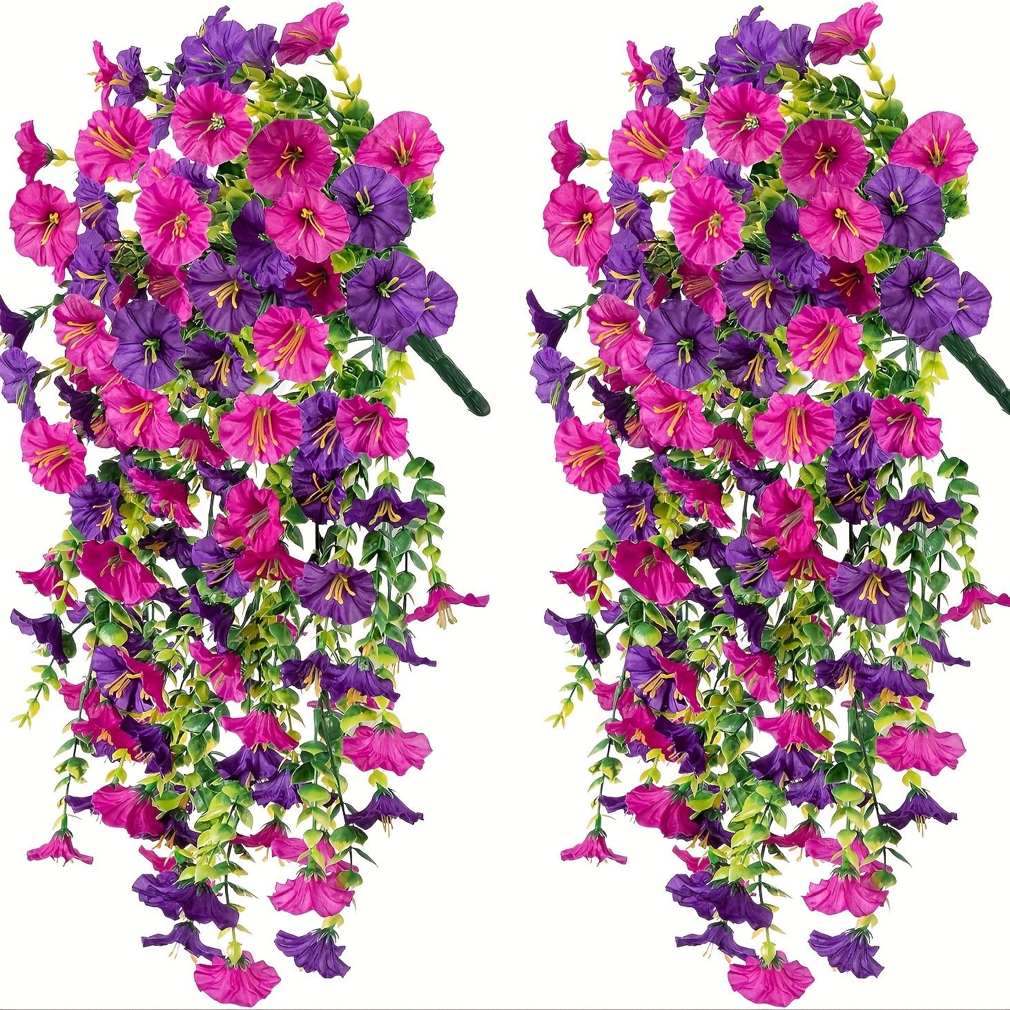 

2 шт. Искусственная ипомея - Универсальные искусственные растения для домашнего использования, подходят для веранд, двориков, садовых композиций на открытом воздухе 2pcs