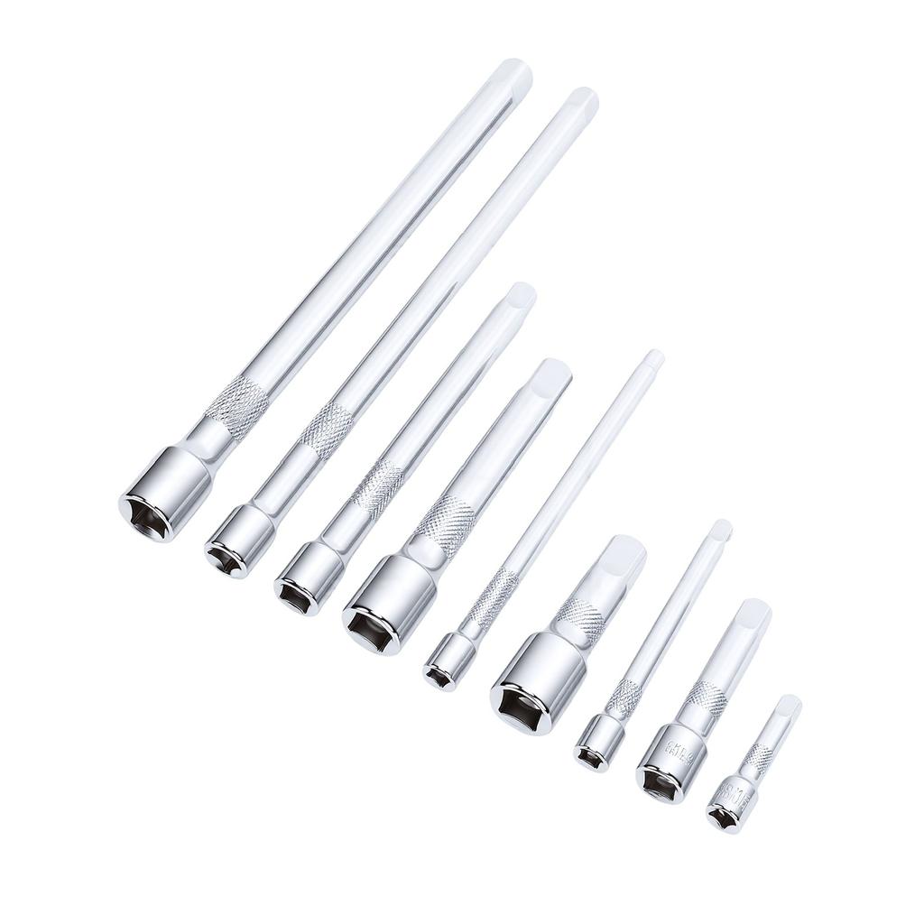 9PCS Wobble Extension Set 1 4in 3 8in 1 2in Drive Ratchet Extension Bar for Auto Repair