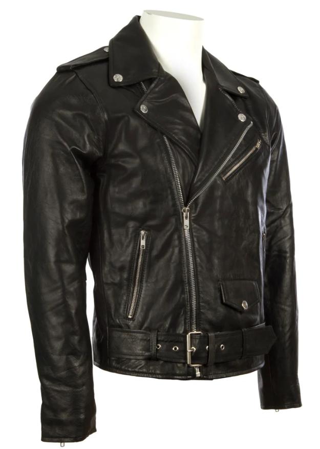 AVIATRIX Men's Genuine Leather Biker Jacket (N2KG) - Black