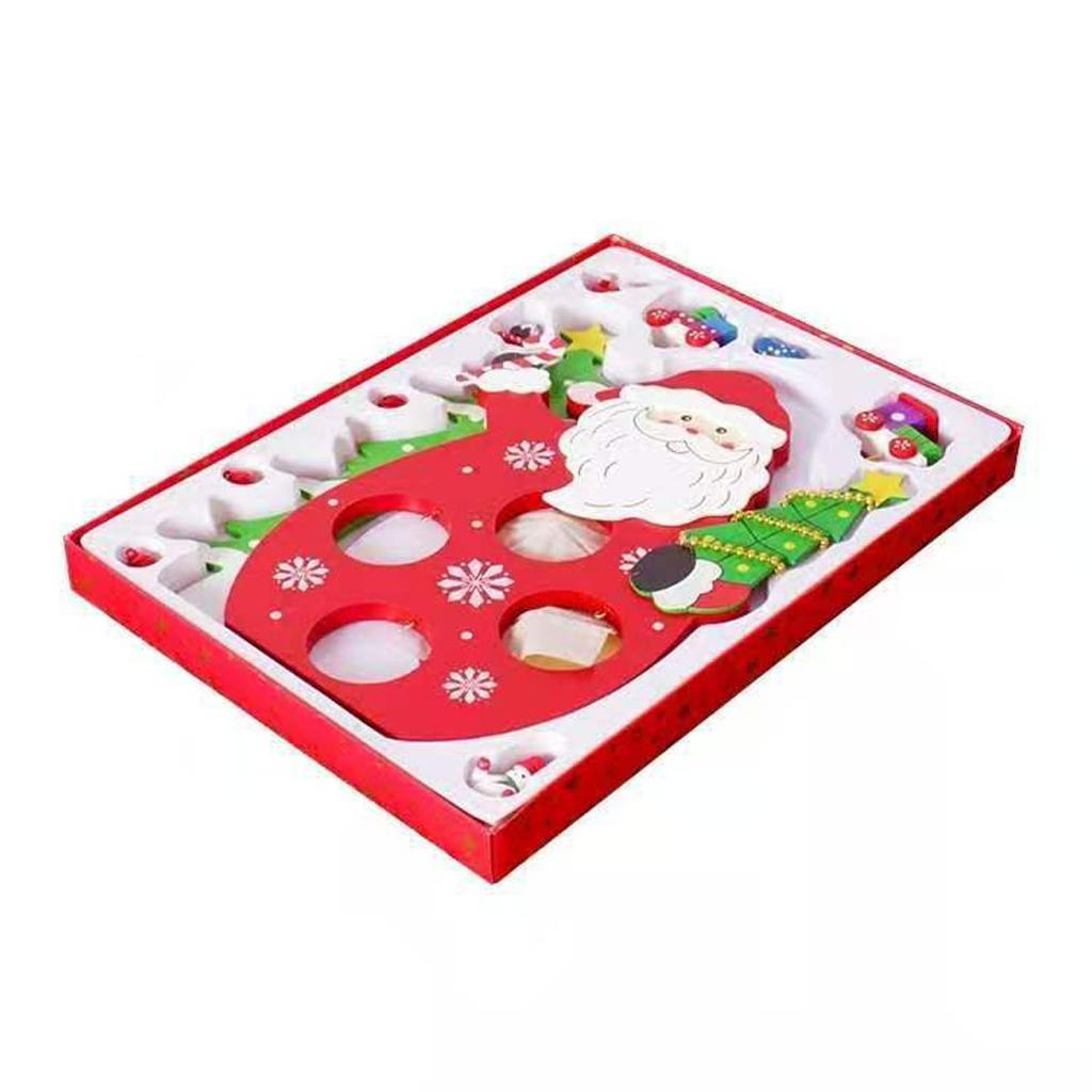 DIY Christmas Wood Christmas Ornaments Desktop Small Mini Christmas Party Decor Scene Window Decoration Home Ornaments