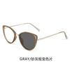 Trendy cat-eye photochromic anti-blue light glasses for women with round faces, making them look slimmer without makeup; also available as plain