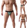 Striped Sexy Open Butt Underwear Jock Straps Briefs Thong Mid Rise Underpants