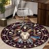 Devil's Horns And Symbols round carpet Chair cushion Round Entryway Rug, Soft Round Rugs for Living Room, Bedroom, Circle Carpet decor gifts