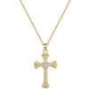 Cross Full Diamond Light Luxury Temperament Gorgeous Full Diamond Necklace Women'S Versatile Collarbone Chain Titanium Steel Chain