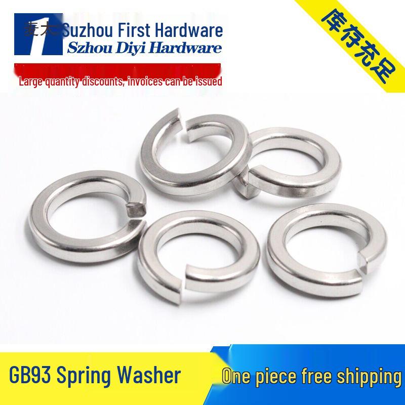 304/2205 Stainless Steel Heavy & Light Duty Spring Washer, Thickened Spacer GB93 Standard 304