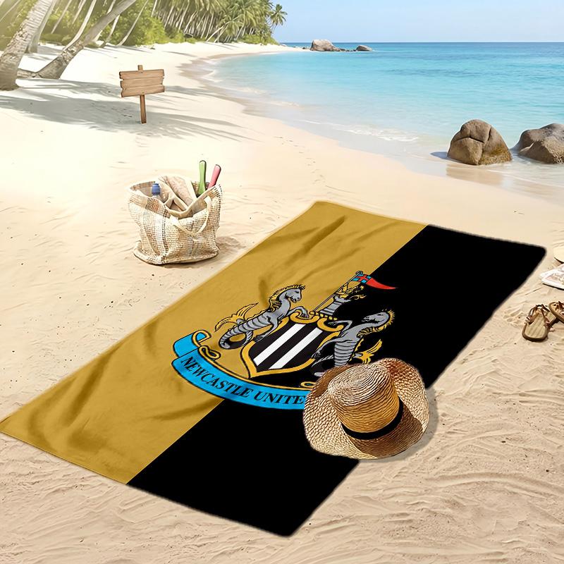 Asciugamano da Spiaggia con Stampa del Newcastle United Football, Asciugamano Grande Morbido ad Asciugatura Rapida per Spiaggia Campeggio Nuoto