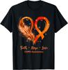 Orange Ribbon Heart Faith Hope Love COPD Awareness T-Shirt