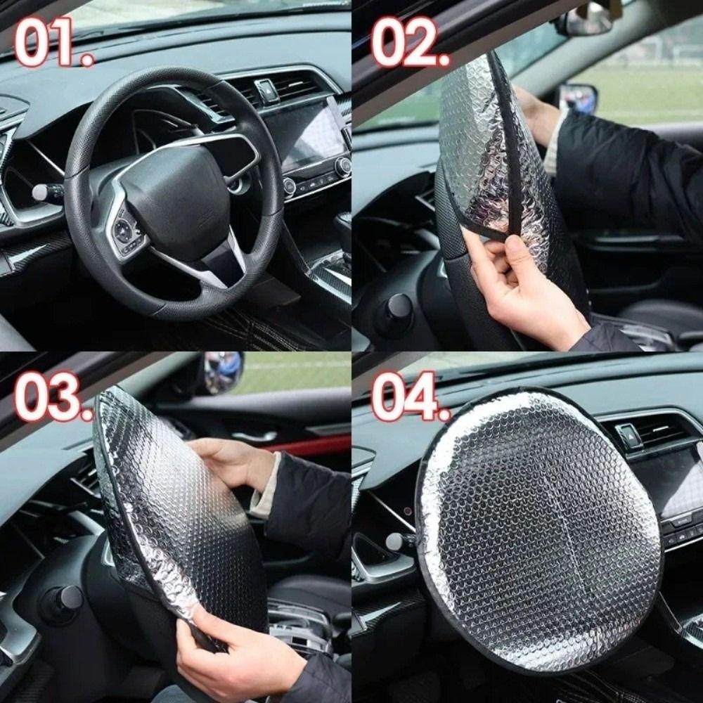 Universal Auto Steering Wheel Sheath Heat-Resistant Steering Wheel Sun Block  Summer Use