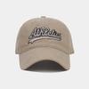 American Retro Letter Embroidered Peaked Cap for Women with Wide Head Circumference and Small Face, Solid Color Soft Top Sunshade Baseball Cap Tide