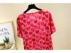 2025 Women's Summer Floral Cotton & Silk Dress - Slimming French Style with Pleated Rayon & Short Sleeves