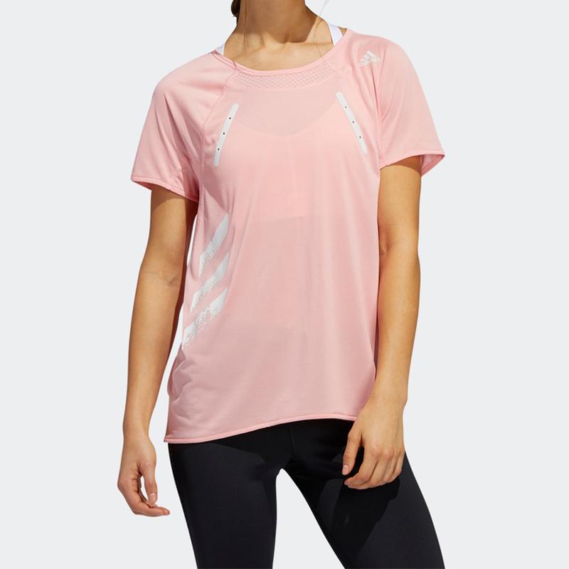 Adidas Heat.Rdy Running Tee Women Tops Pink FK0734