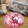Trendy Round Love Multicolor Rug Pad, Non-Slip Floor Mat for Bathroom