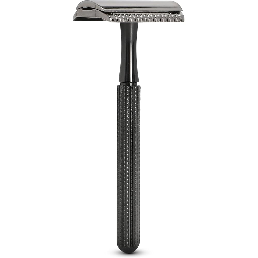 Parker 78R T-Blade Safety Razor with 5 Replacement Blades, Brass, Lightweight 82g, Easy to Clean Shaving Razor