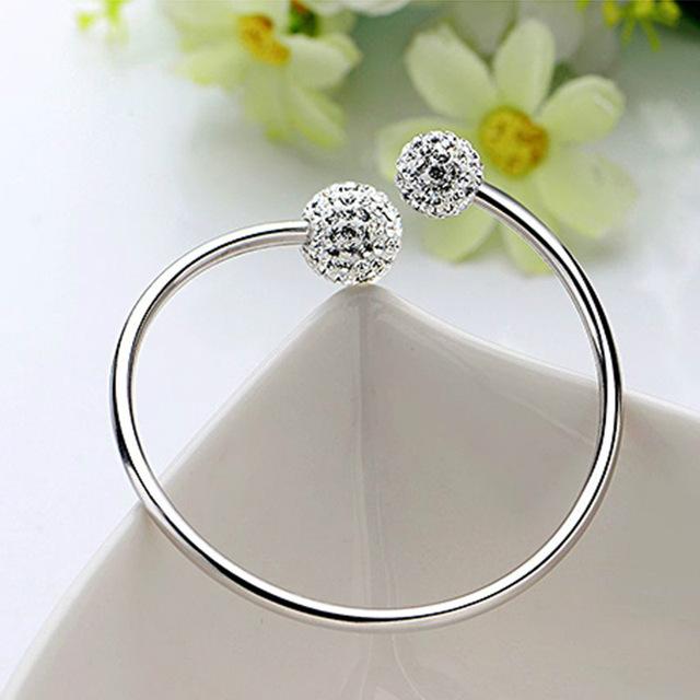 New Korean Fashion 925 Sterling Silver Lucky Beads Bangles For Women Bracelets Luxury Designer Party Wedding Jewelry Gifts
