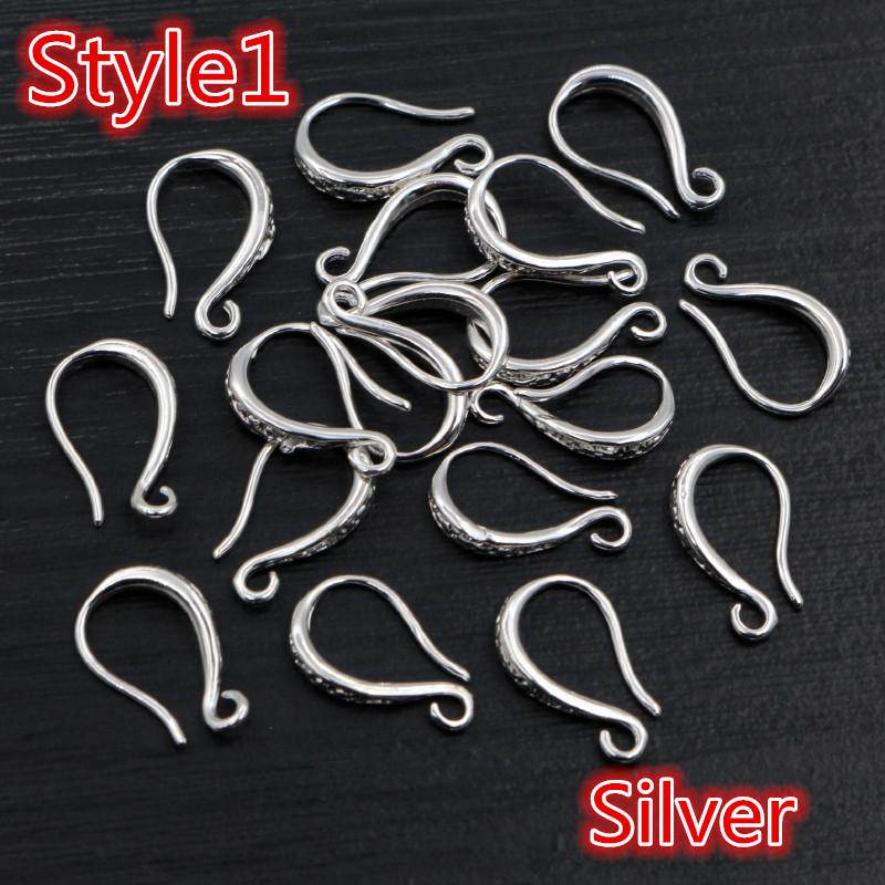 15x10mm 20pcs High Quality Silver Plated Bronze Gold Color French Earring Hooks Wire Settings Base Setting WholeSale