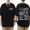 Cotton Arctic Monkeys Inspired T Shirt Album List Doodle Print Vintage T-shirt Men Hip Hop Punk Short Sleeve Tshirts Streetwear