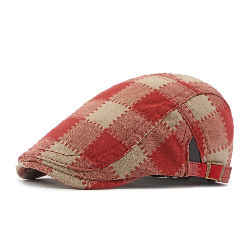 Women Peaked Cap Men's Plaid Beret Spring Autumn Forward Cap Outdoor Sunshade Cap