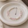 Natural Strawberry Quartz & Pearl Women's Stackable Bracelet - Sweet Fashion Design Gift