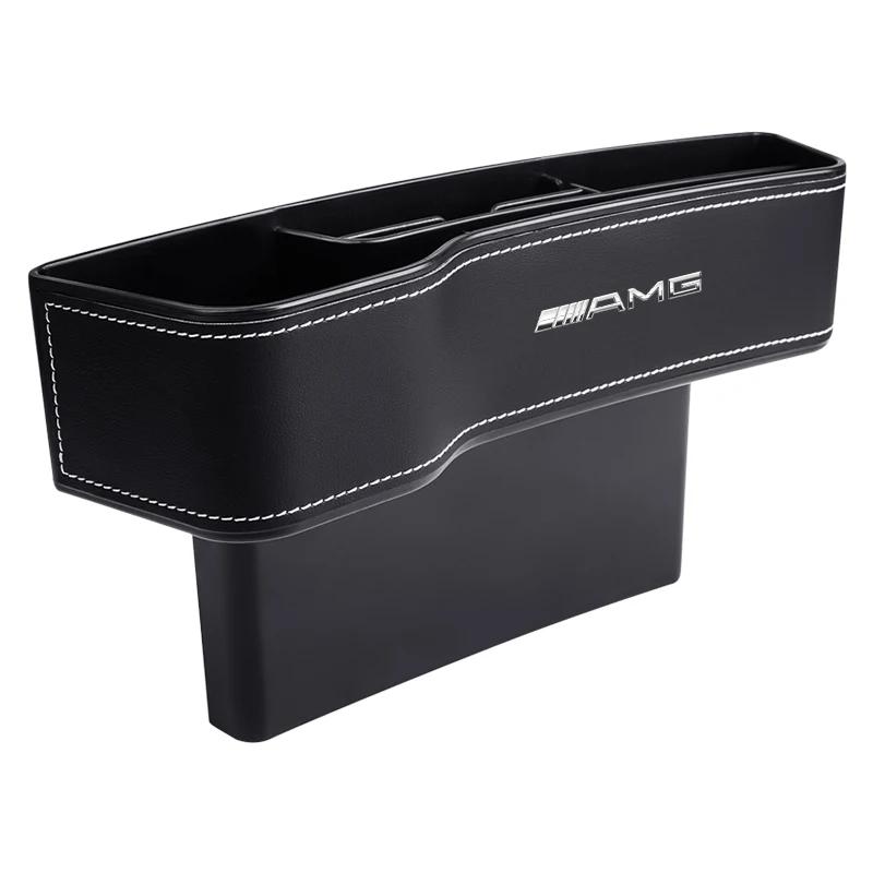 OLV5 Auto Logo Car Seat Crevice Storage Box Seat Gap Slit Organizer Stickers For Mercedes-Benz C180 E320 E400 E260 E300 W108 W124