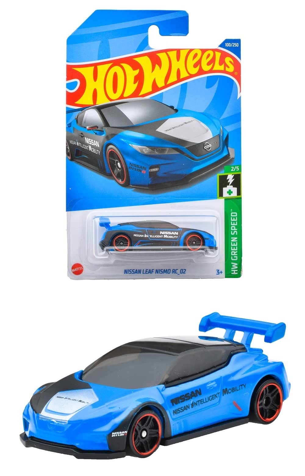 

Hot Wheels Базовая машинка Nissan Leaf Nismo 3 и HHF49 Синий RC_02 [Возраст+] синий