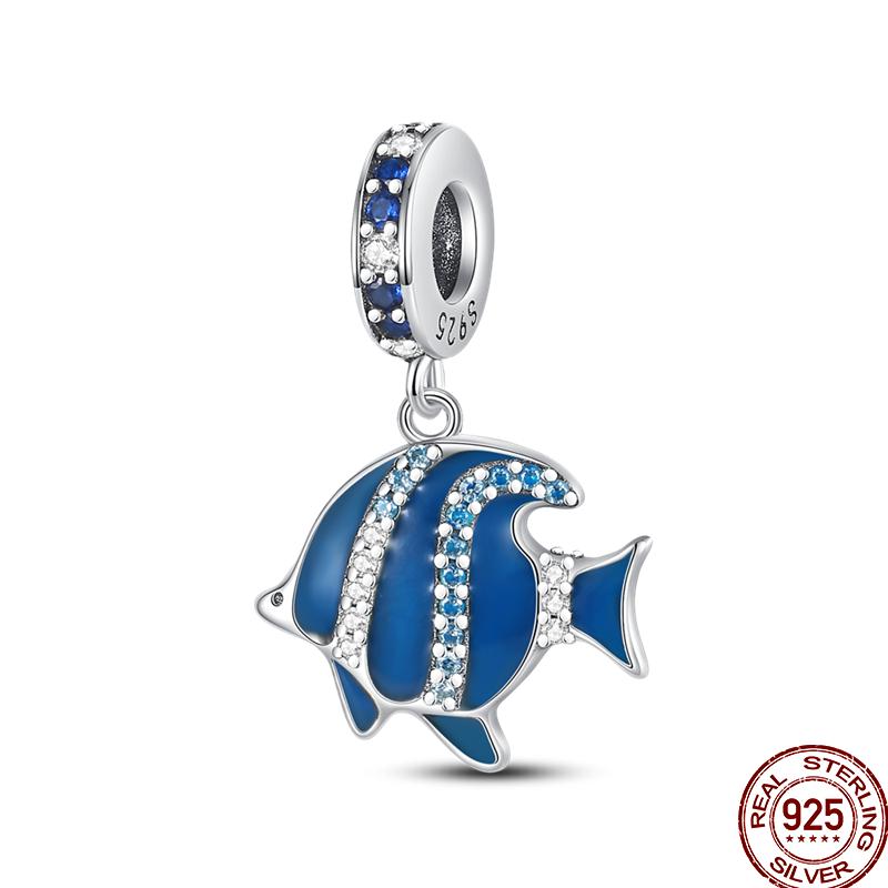 Copper Blue Zircon Beads Ocean Crab Starfish Ship Series Summer Suitable For 3Mm Original Bracelet Diy