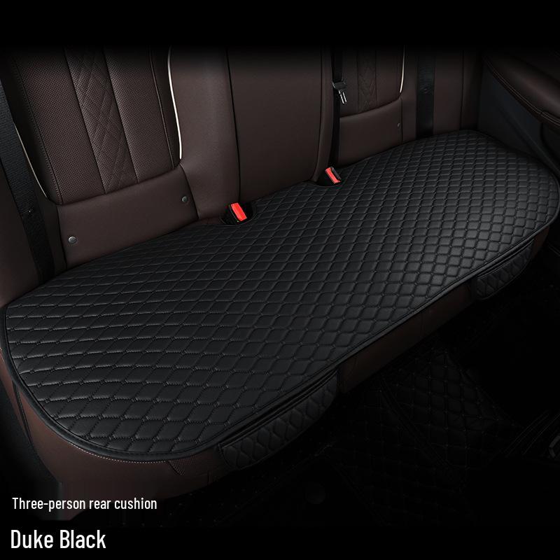 Universal Leather Car Seat Cushion Set with Backrest, Tie-Free Design, Four Seasons Use