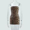 Women's New Sexy Hottie Leopard Print Sequined Tube Top Slim Fit Short Hip Wrap Dress Wholesale