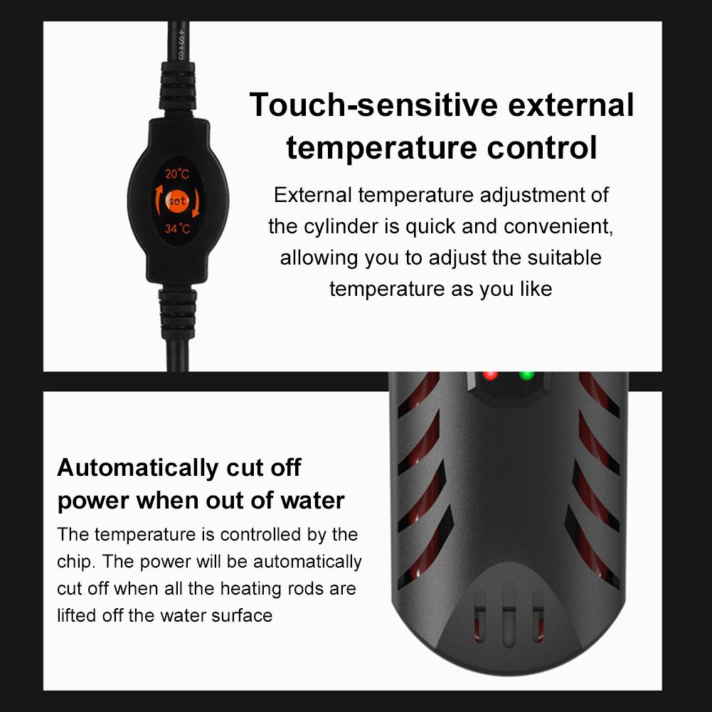 Aquarium-Tauchheizer mit Saugnapf Tauch-Aquariumheizer Aquarium-Heizer Doppel-Sonde Temperatureinstellung